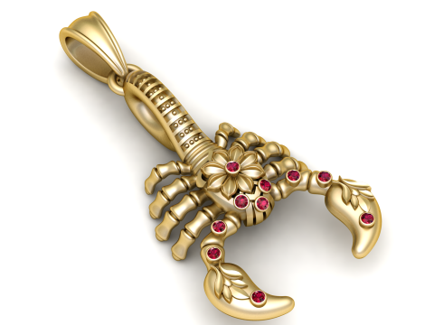 Scorpion Solitaire Gemstone Pendant 3D Printable Model Model do druku 3D