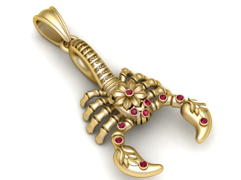 Scorpion Solitaire Gemstone Pendant 3D Printable Model 3D Print Model