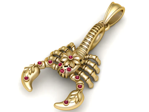 Scorpion Solitaire Gemstone Pendant 3D Printable Model 3D Print Model
