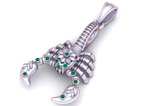 Scorpion Solitaire Gemstone Pendant 3D Printable Model Model do druku 3D