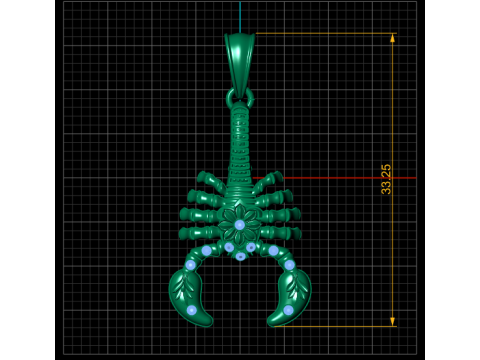 Scorpion Solitaire Gemstone Pendant 3D Printable Model Model do druku 3D