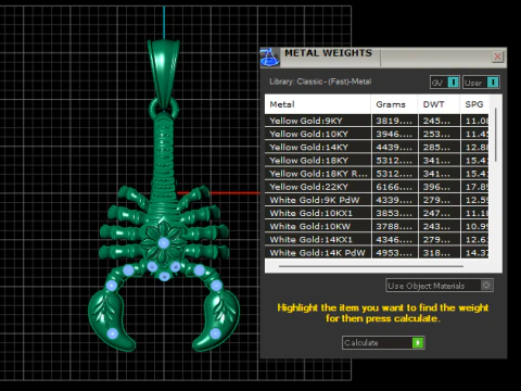 Scorpion Solitaire Gemstone Pendant 3D Printable Model 3D Print Model