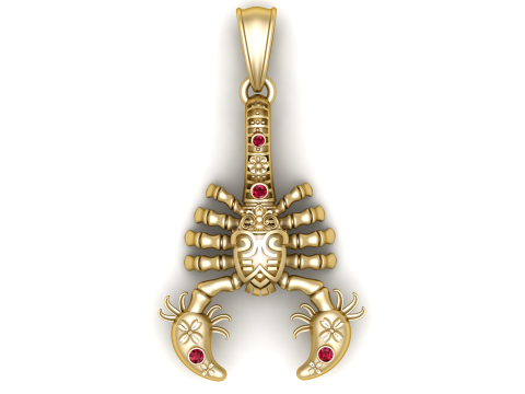 Scorpion Charm Pendant 3D Printable Model 3D Baskı Modeli
