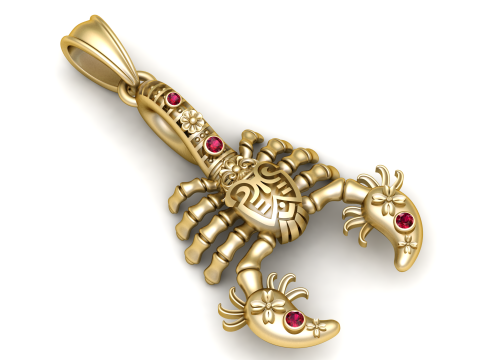 Scorpion Charm Pendant 3D Printable Model 3Dプリントモデル