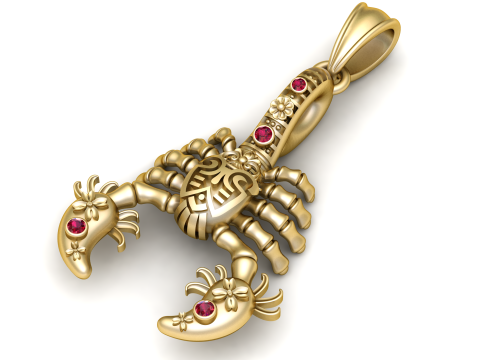 Scorpion Charm Pendant 3D Printable Model 3Dプリントモデル