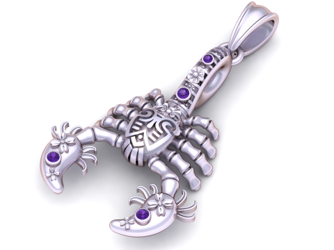 Scorpion Charm Pendant 3D Printable Model 3Dプリントモデル