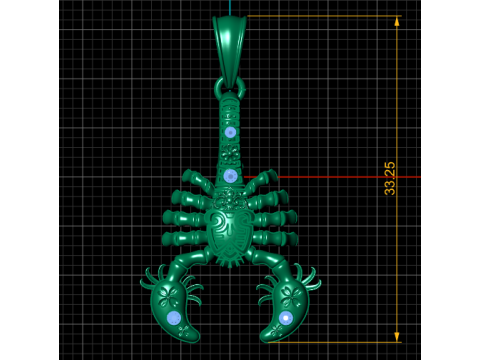 Scorpion Charm Pendant 3D Printable Model 3Dプリントモデル