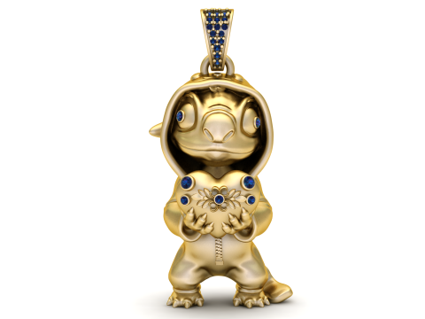 Stitch Pendant 3D Printable Model Model Cetak 3D