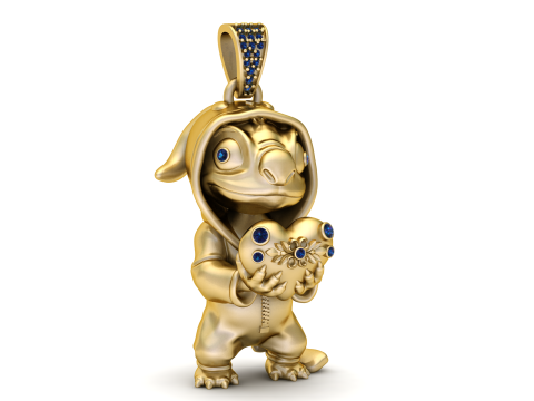 Stitch Pendant 3D Printable Model 3D Baskı Modeli