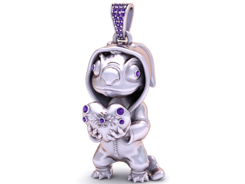 Stitch Pendant 3D Printable Model 3D Baskı Modeli