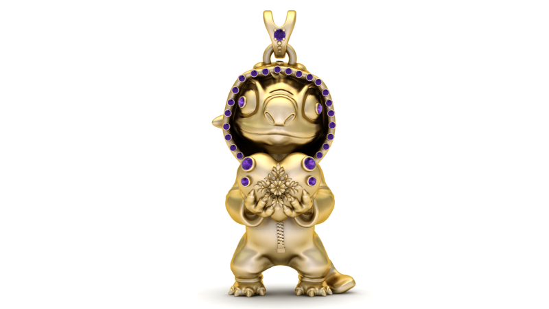 Lilo Stitch Pendant 3D Printable Model Model Cetak 3D .c4d .max .obj .3ds .fbx .stl .blend