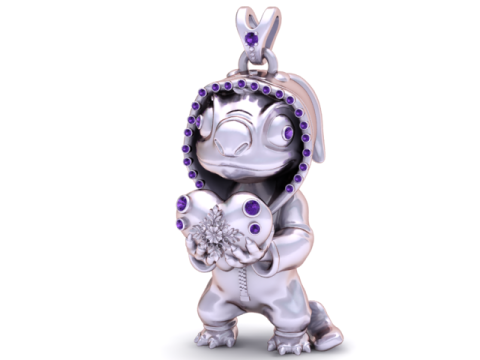 Lilo Stitch Pendant 3D Printable Model Model Cetak 3D
