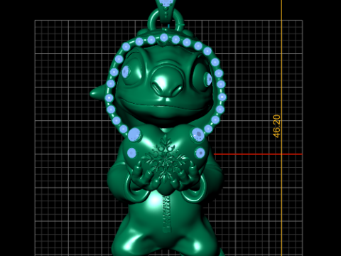 Lilo Stitch Pendant 3D Printable Model Model Cetak 3D