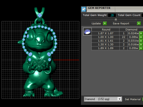 Lilo Stitch Pendant 3D Printable Model Model Cetak 3D