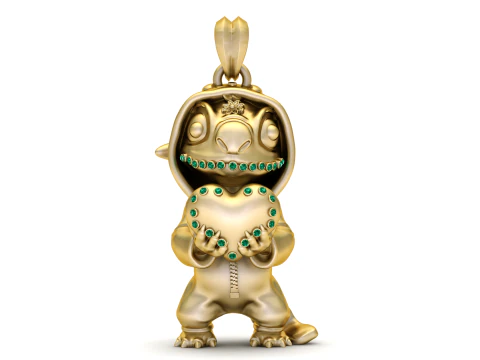 Modello stampabile 3D con pendente a cuore dorato di Stitchs Modello di stampa 3D