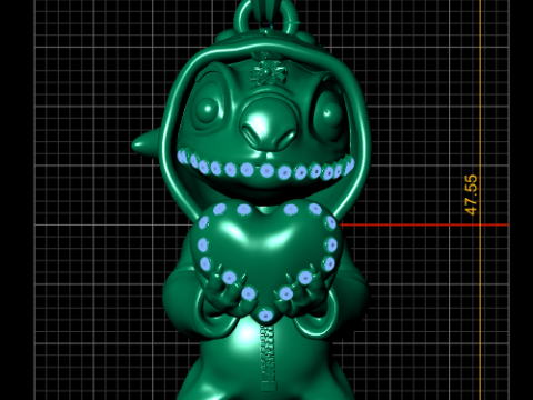 Wisiorek ze złotym sercem Stitchs Model do druku 3D Model do druku 3D