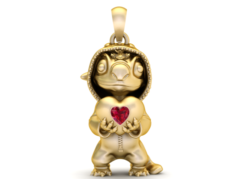 Lilo Stitch Love Pendant 3D Printable Model 3D Baskı Modeli