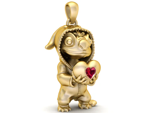 Lilo Stitch Love Pendant 3D Printable Model 3D Print Model