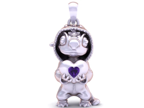 Lilo Stitch Love Pendant 3D Printable Model 3D Print Model