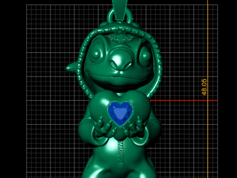 Lilo Stitch Love Pendant 3D Printable Model 3D Print Model