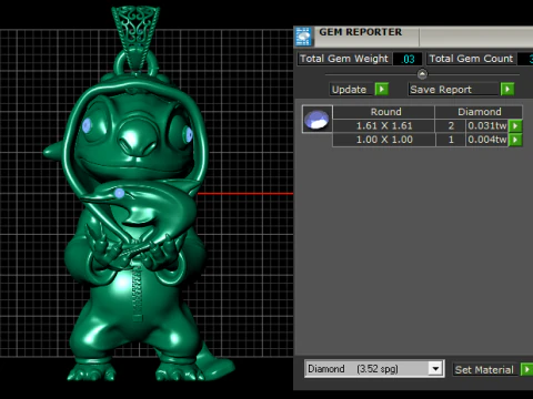 Stitch Holding a Baby Dolphin Pendant 3D Printable Model 3D Print Model
