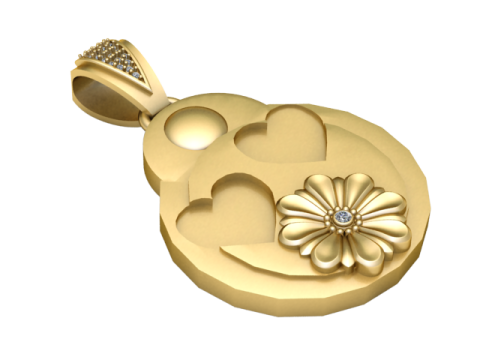 Celestial Moon and Stars Pendant 3D Printable Model 3D 프린트 모델