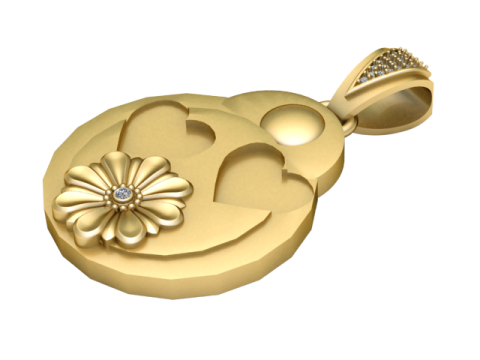 Celestial Moon and Stars Pendant 3D Printable Model 3D Print Model