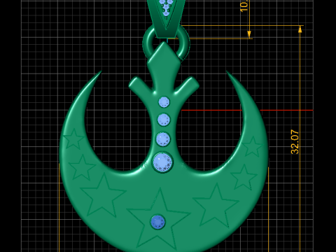 Crescent Pendant 3D Printable Model 3D Print Model
