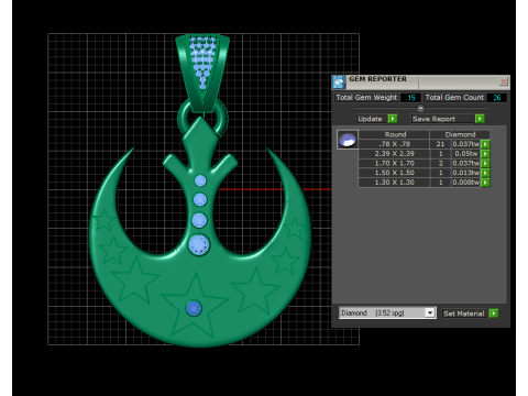 Crescent Pendant 3D Printable Model 3D Print Model