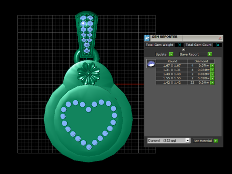 Heart and Flower Medallion Pendant 3D Printable Model 3D Принт Модель