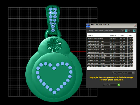 Heart and Flower Medallion Pendant 3D Printable Model 3D Print Model