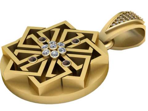 Geometric Star Pendant 3D Printable Model 3D Print Model