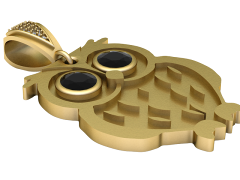 Wise Owl Pendant 3D Printable Model 3D Принт Модель