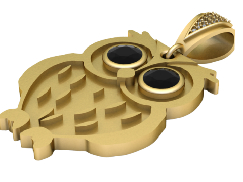 Wise Owl Pendant 3D Printable Model 3D Baskı Modeli