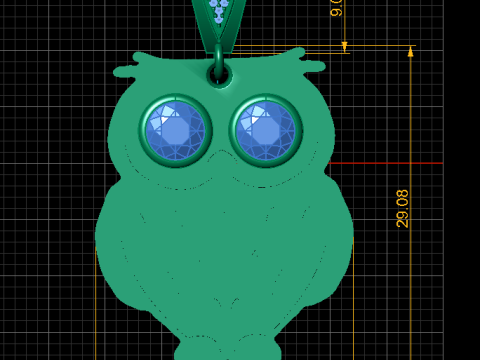 Wise Owl Pendant 3D Printable Model 3D Baskı Modeli
