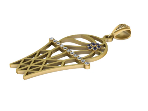 Modelo para impress&atilde;o 3D de pingente de asa estilizado Modelo de Impressão 3D