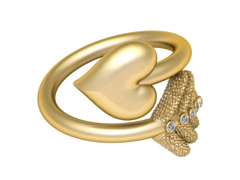 Heart and Hand Ring 3D Printable Model Modello di stampa 3D