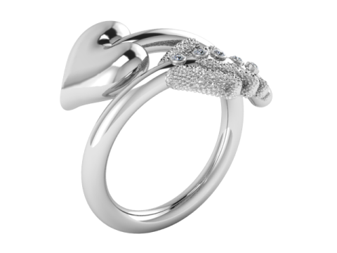 Heart and Hand Ring 3D Printable Model Modello di stampa 3D