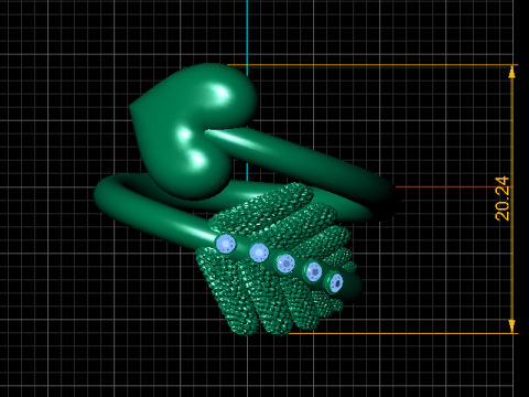 Heart and Hand Ring 3D Printable Model Modello di stampa 3D