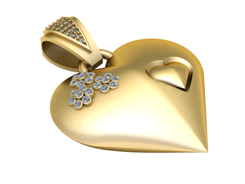 Elegant Heart Pendant 3D Printable Model 3D Принт Модель
