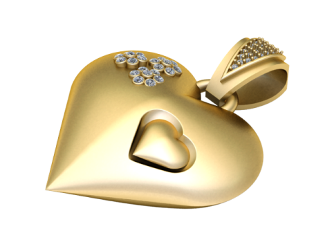 Elegant Heart Pendant 3D Printable Model Modelo de impresión 3D