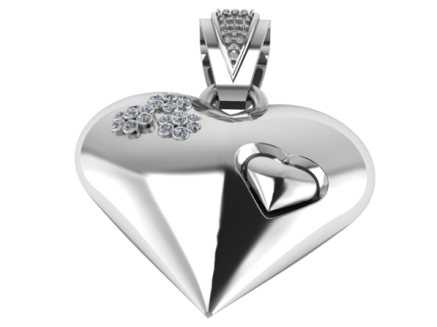 Elegant Heart Pendant 3D Printable Model Modelo de impresión 3D
