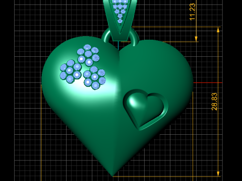 Elegant Heart Pendant 3D Printable Model Modelo de impresión 3D