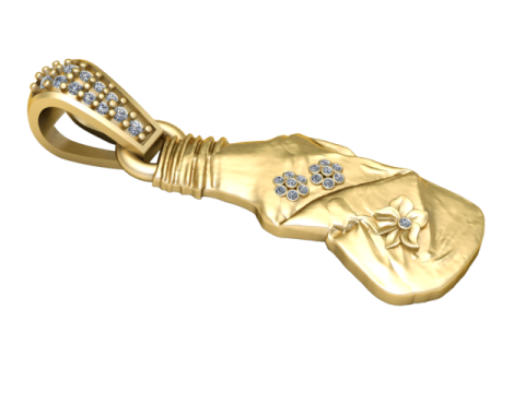 手形花卉吊坠 3D 打印模型 3D 打印模型