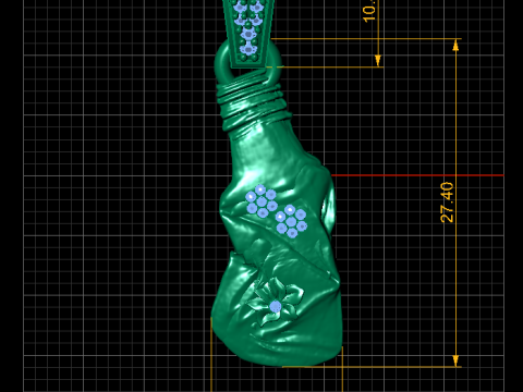 手形花卉吊坠 3D 打印模型 3D 打印模型