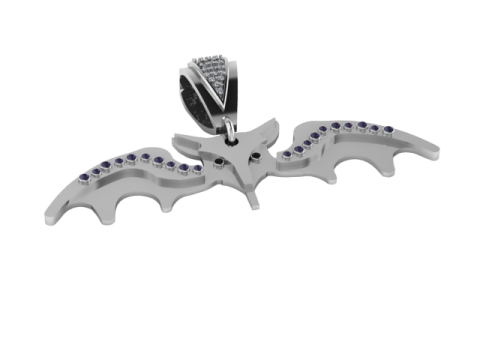 Elegant Bat-Inspired Gold Pendant 3D Printable Model 3D printmodel