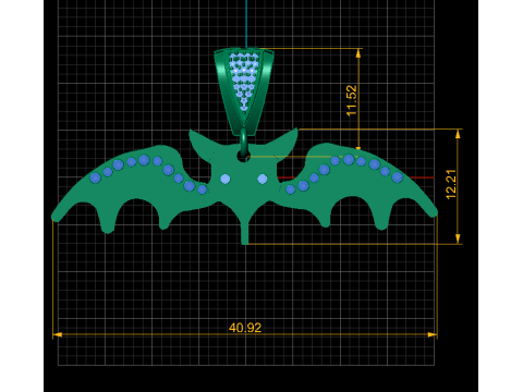 Elegant Bat-Inspired Gold Pendant 3D Printable Model 3D printmodel