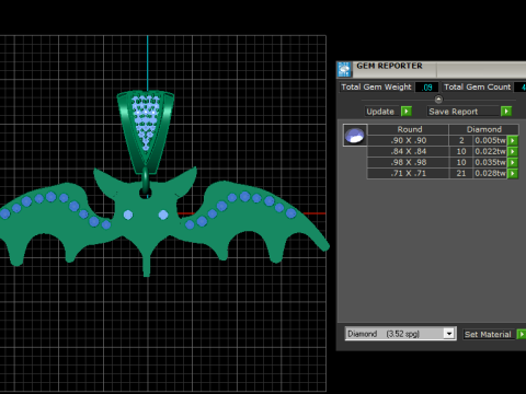 Elegant Bat-Inspired Gold Pendant 3D Printable Model 3D printmodel