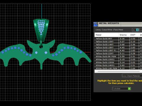 Elegant Bat-Inspired Gold Pendant 3D Printable Model 3D printmodel