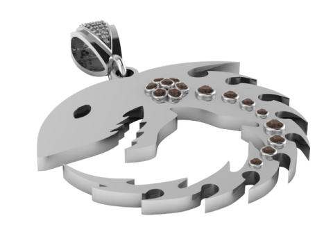 Scorpion-Inspired Pendant 3D Printable Model 3Dプリントモデル